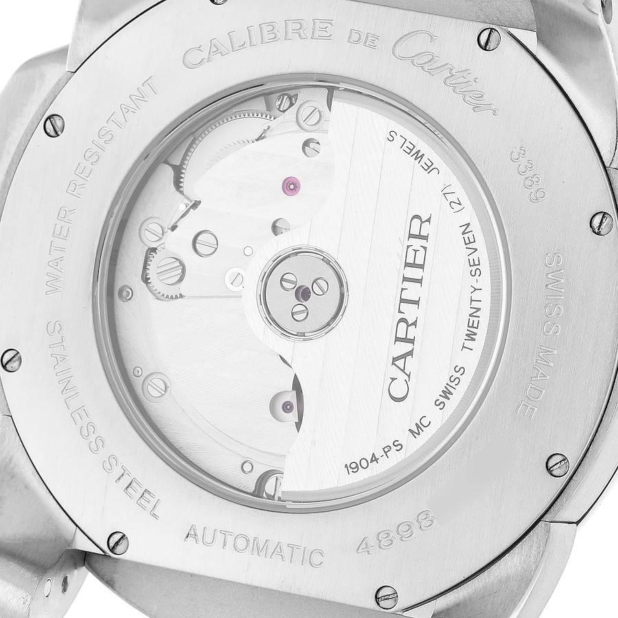 Cartier Calibre Silver Dial Stainless Steel Mens Watch W7100037 For Sale 2