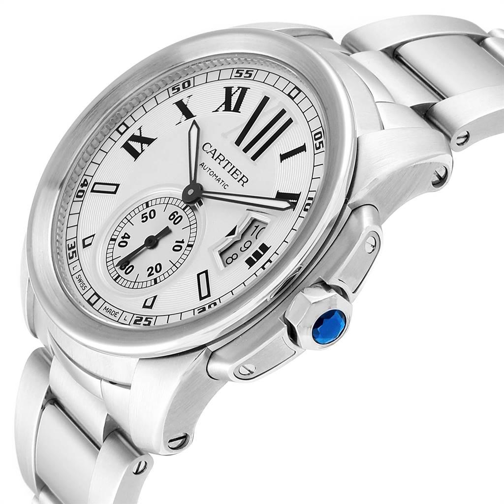 Cartier Calibre Silver Dial Steel Automatic Men's Watch W7100015 2