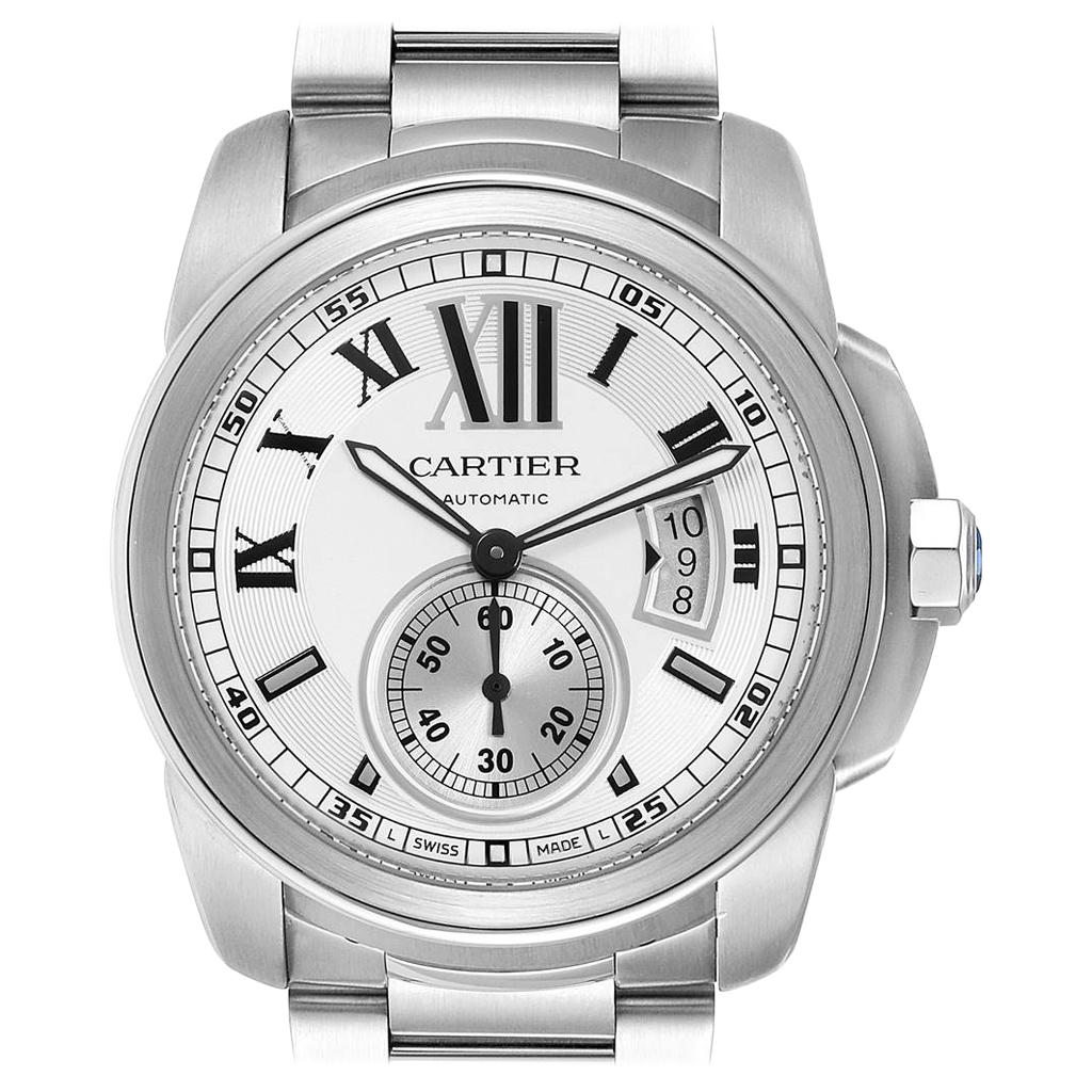 Cartier Calibre Silver Dial Steel Automatic Men's Watch W7100015