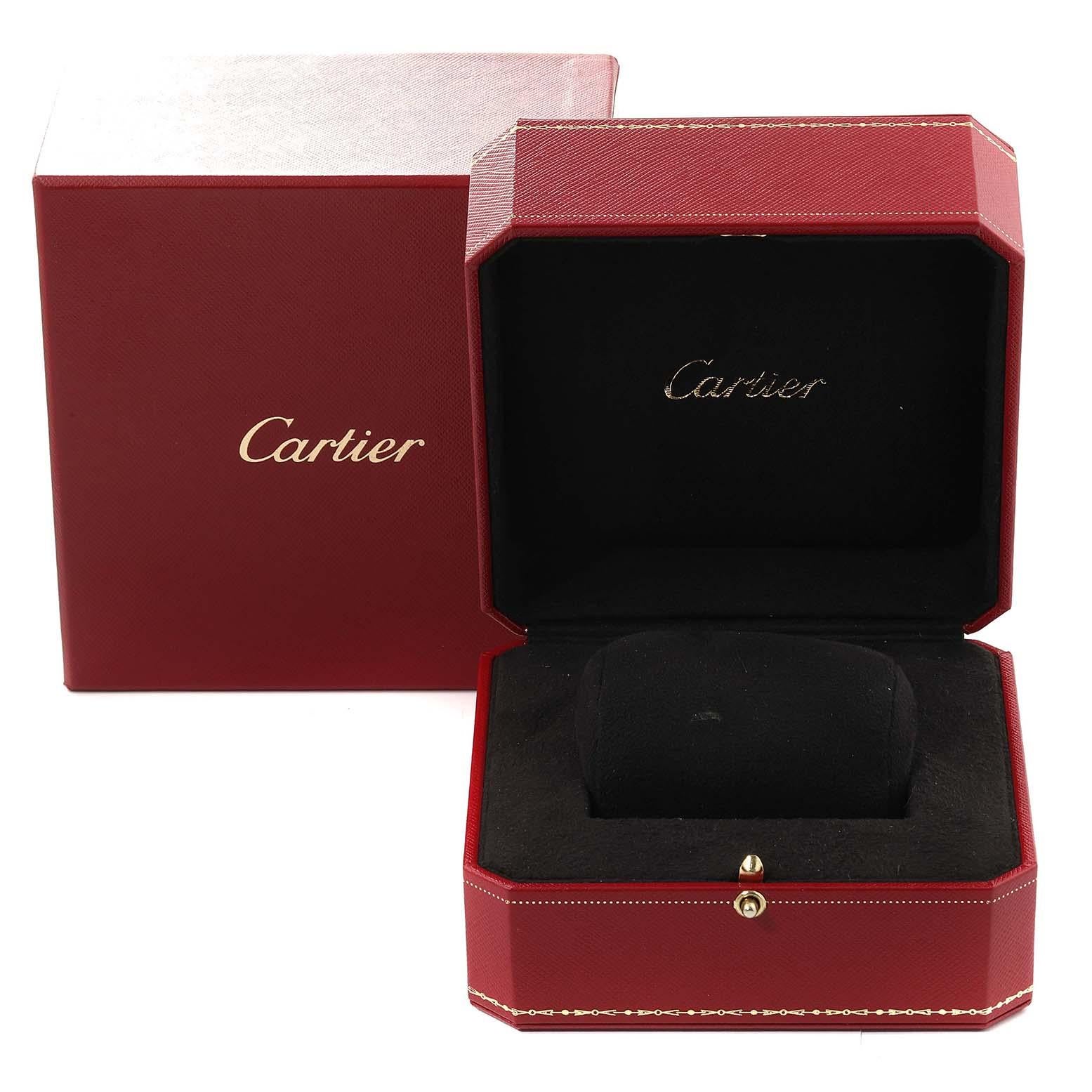 Cartier Calibre Silver Dial White Gold Diamond Mens Watch WF100003 For Sale 2