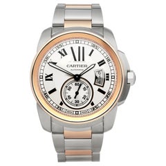 Cartier Calibre Stainless Steel and Rose Gold W7100036 or 3389