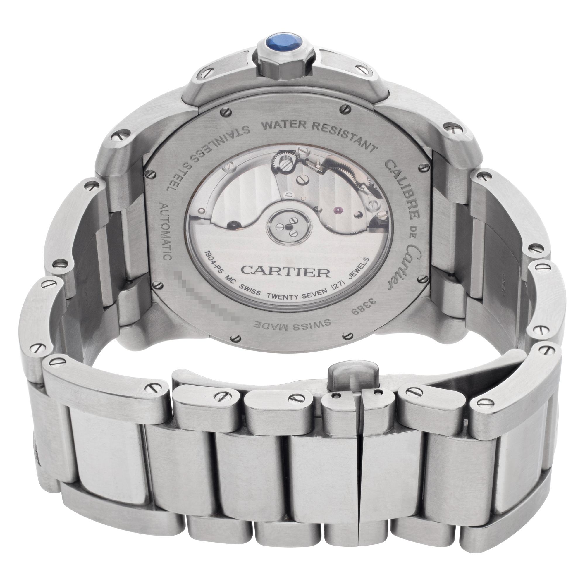 Cartier Calibre Stainless Steel Black Dial Ref. W7100016, Automatic Watch For Sale 1