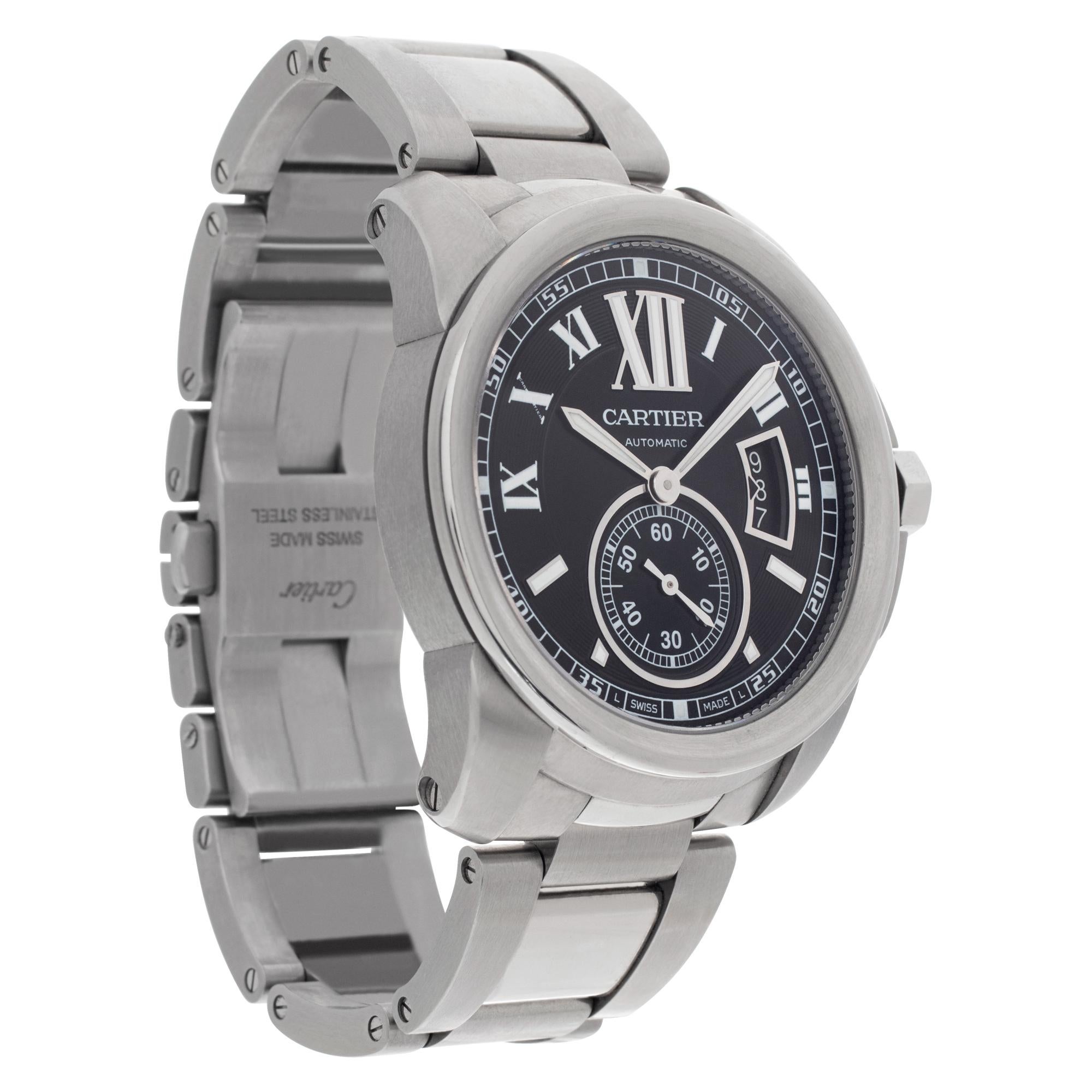 Cartier Calibre Stainless Steel Black Dial Ref. W7100016, Automatic Watch For Sale 2