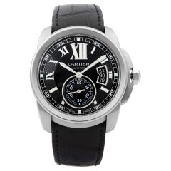 Used Cartier Calibre Stainless Steel Black Dial Automatic Men’s Watch W7100037