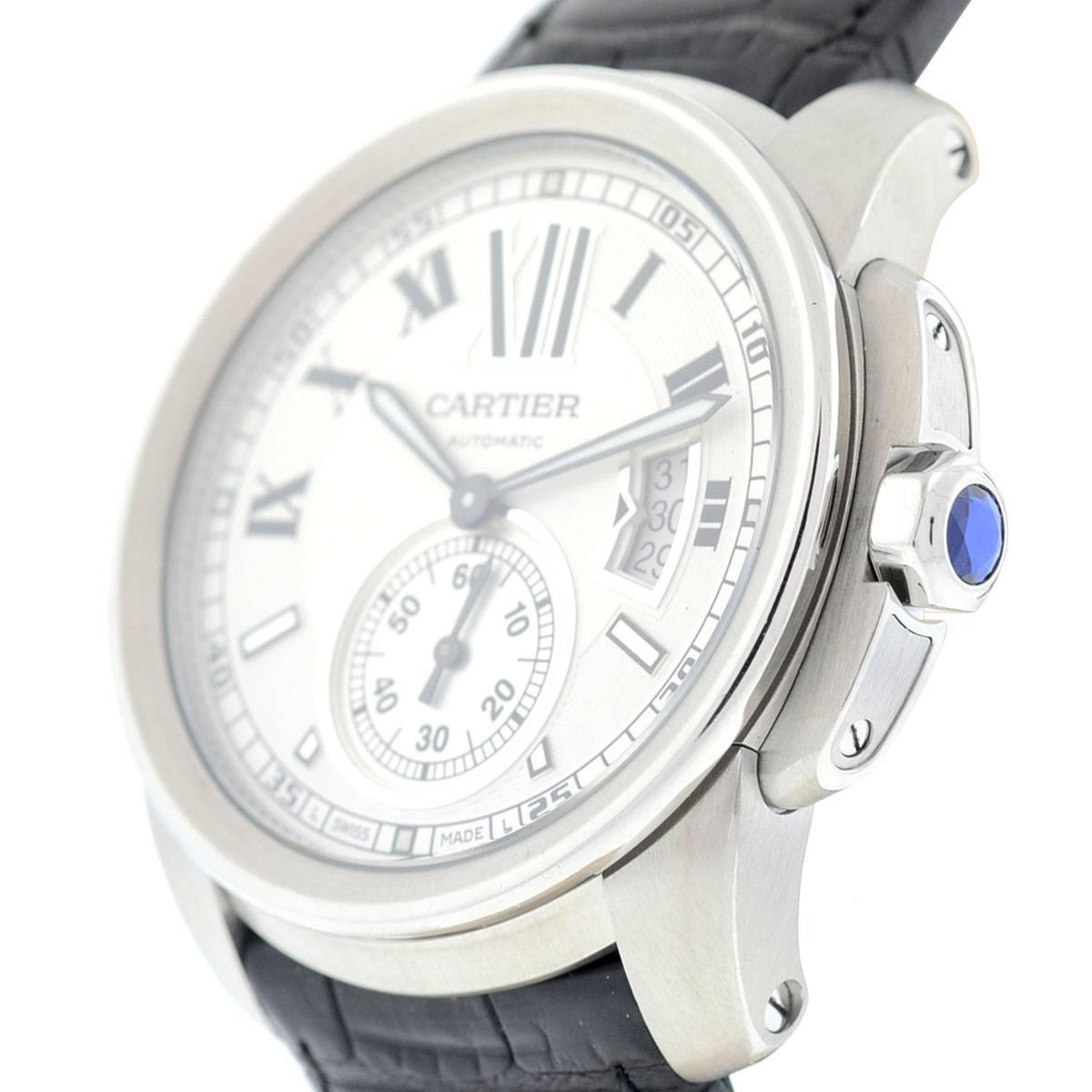 Modern Cartier Stainless Steel Calibre Automatic Wristwatch