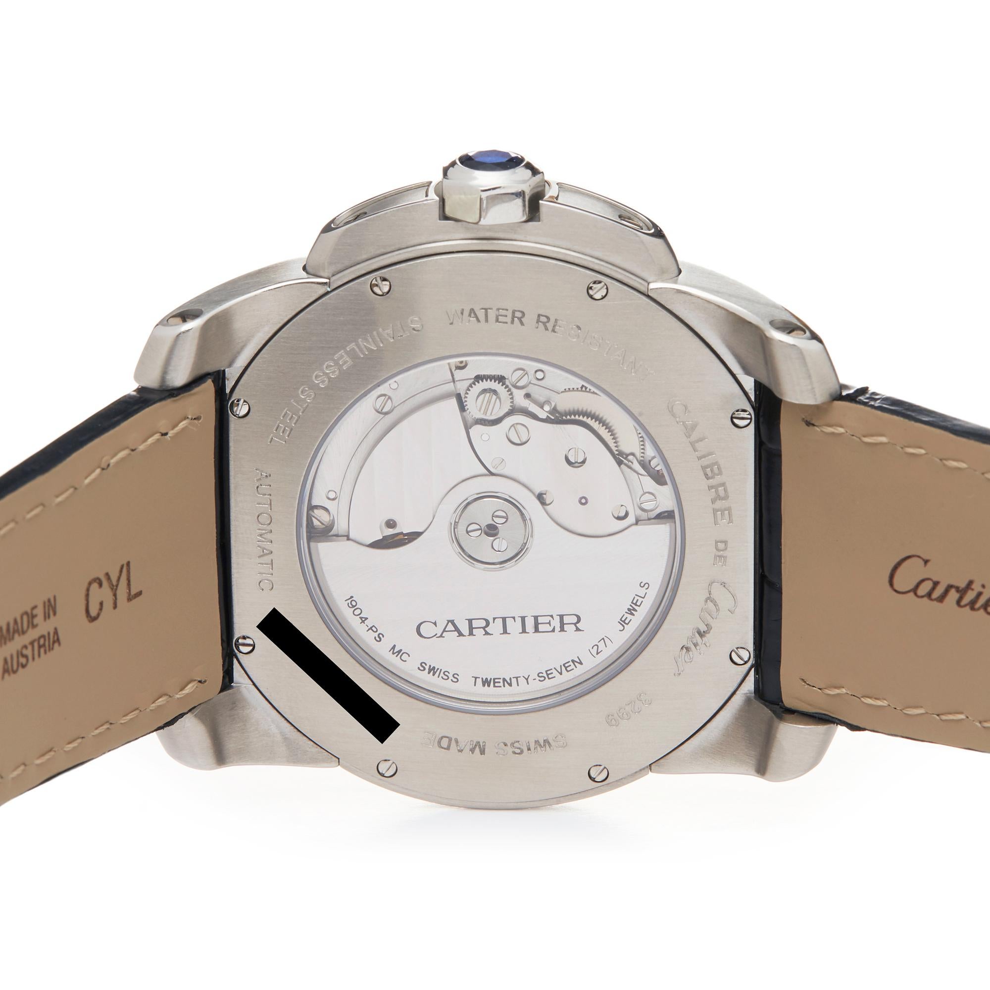 Cartier Calibre Stainless Steel W7100013 or 3299 In Excellent Condition In Bishops Stortford, Hertfordshire