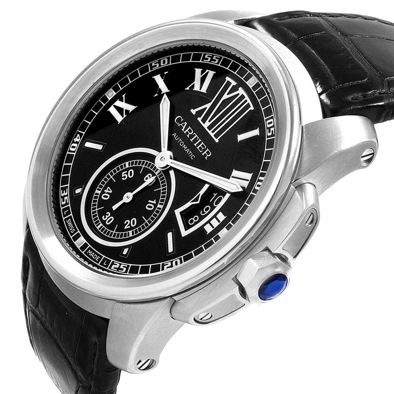 Cartier Calibre Steel Automatic Black Dial Men's Watch W7100014 For ...