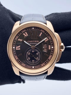 Cartier Calibre W7100007 Brown Dial Mens Watch Box Papers