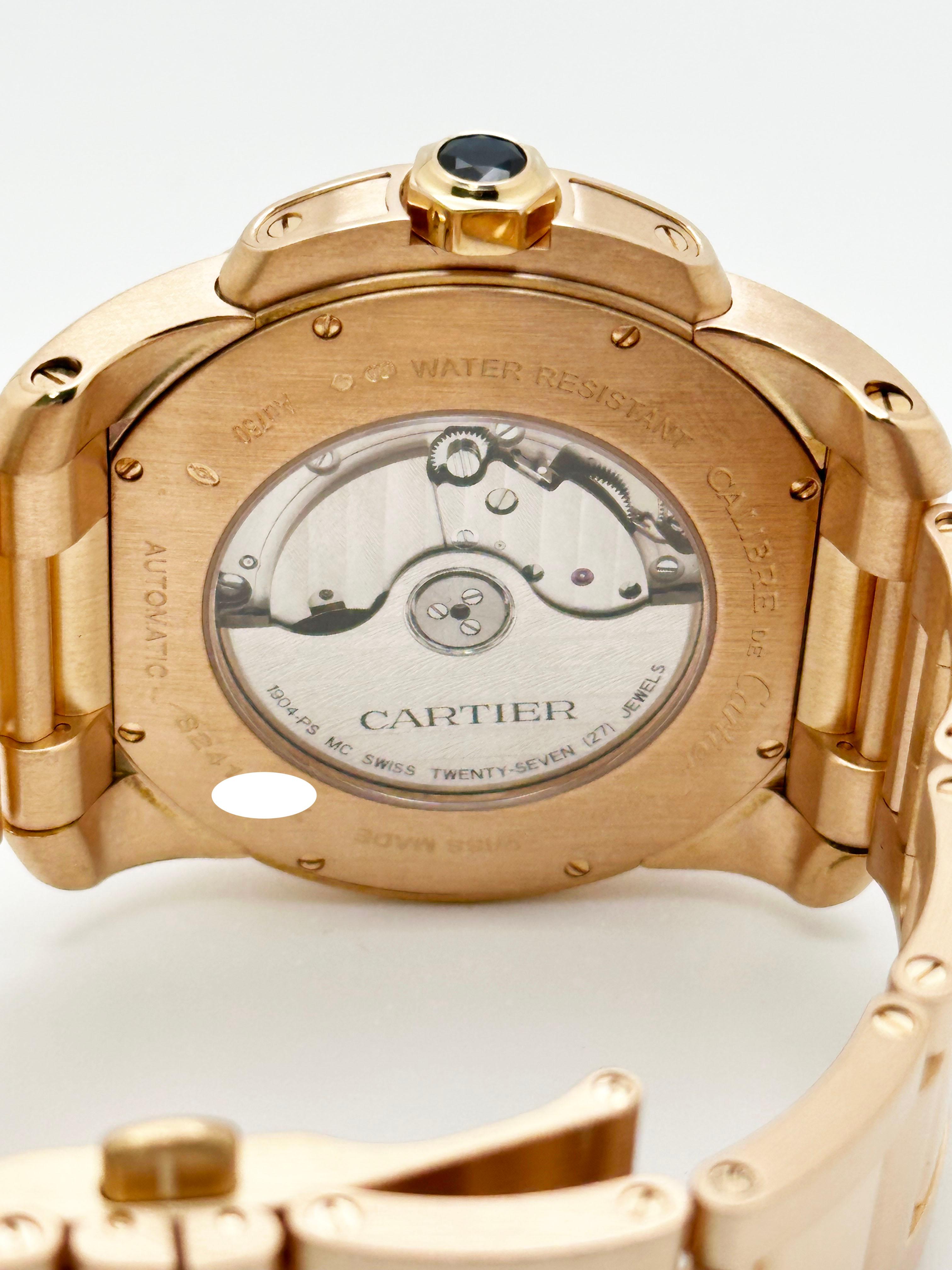 Cartier Calibro W7100018 42mm Ref 3300 18K Rose Gold Box Paper 2018 in vendita 7