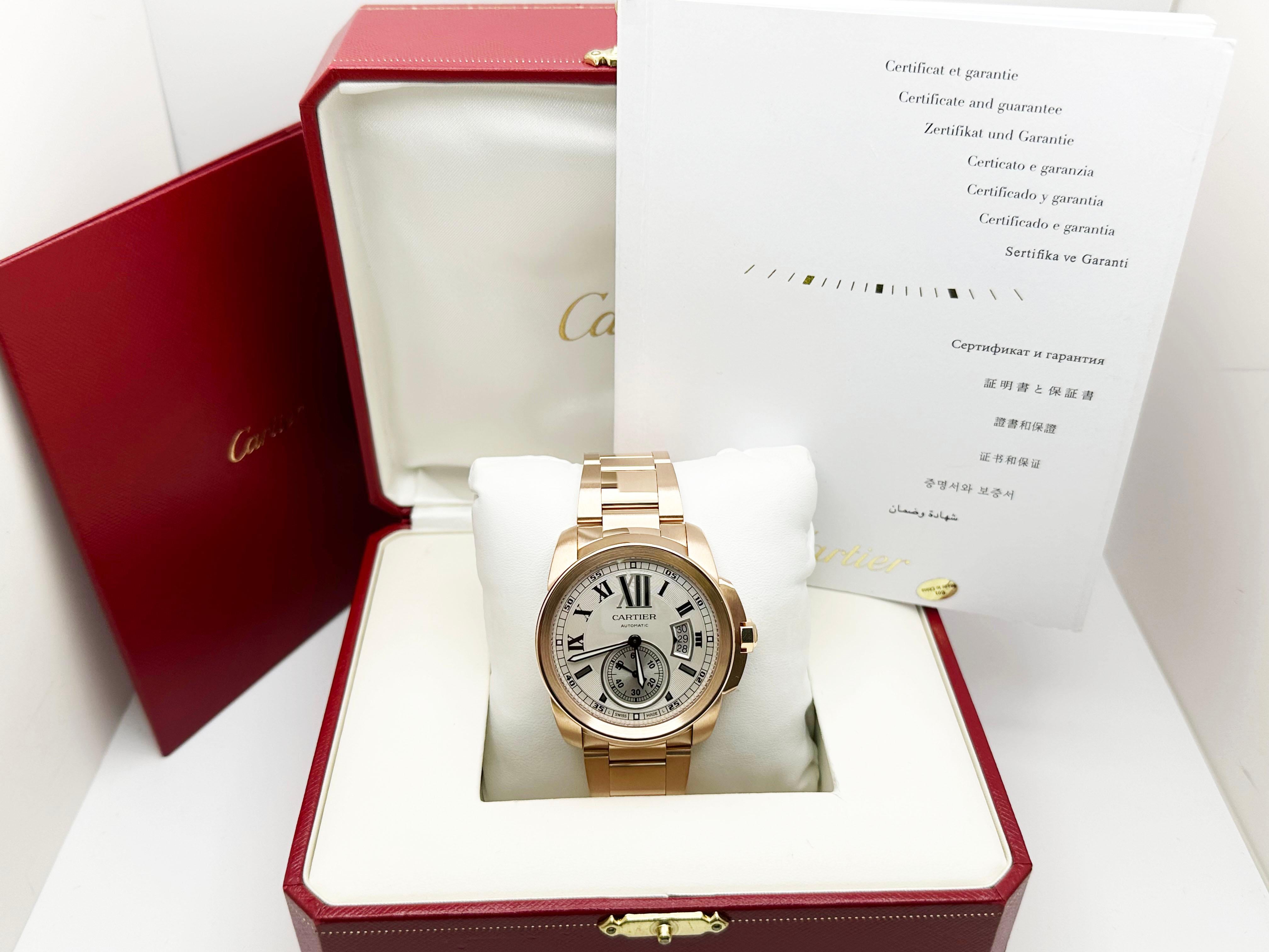 Numero di stile: W7100018 / 3300 



Anno: 2018

 

Model: Cartier Calibre 

 

Materiale della cassa: oro rosa 18 carati 

 

Fascia: oro rosa 18 carati 

 

Lunetta: oro rosa 18 carati 

 

Quadrante: argento 

 

Volto: Cristallo di zaffiro 

