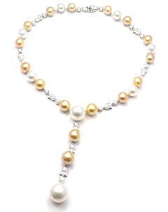 Cartier Calin Diamond Tahitian and South Sea Platinum Pearl Necklace