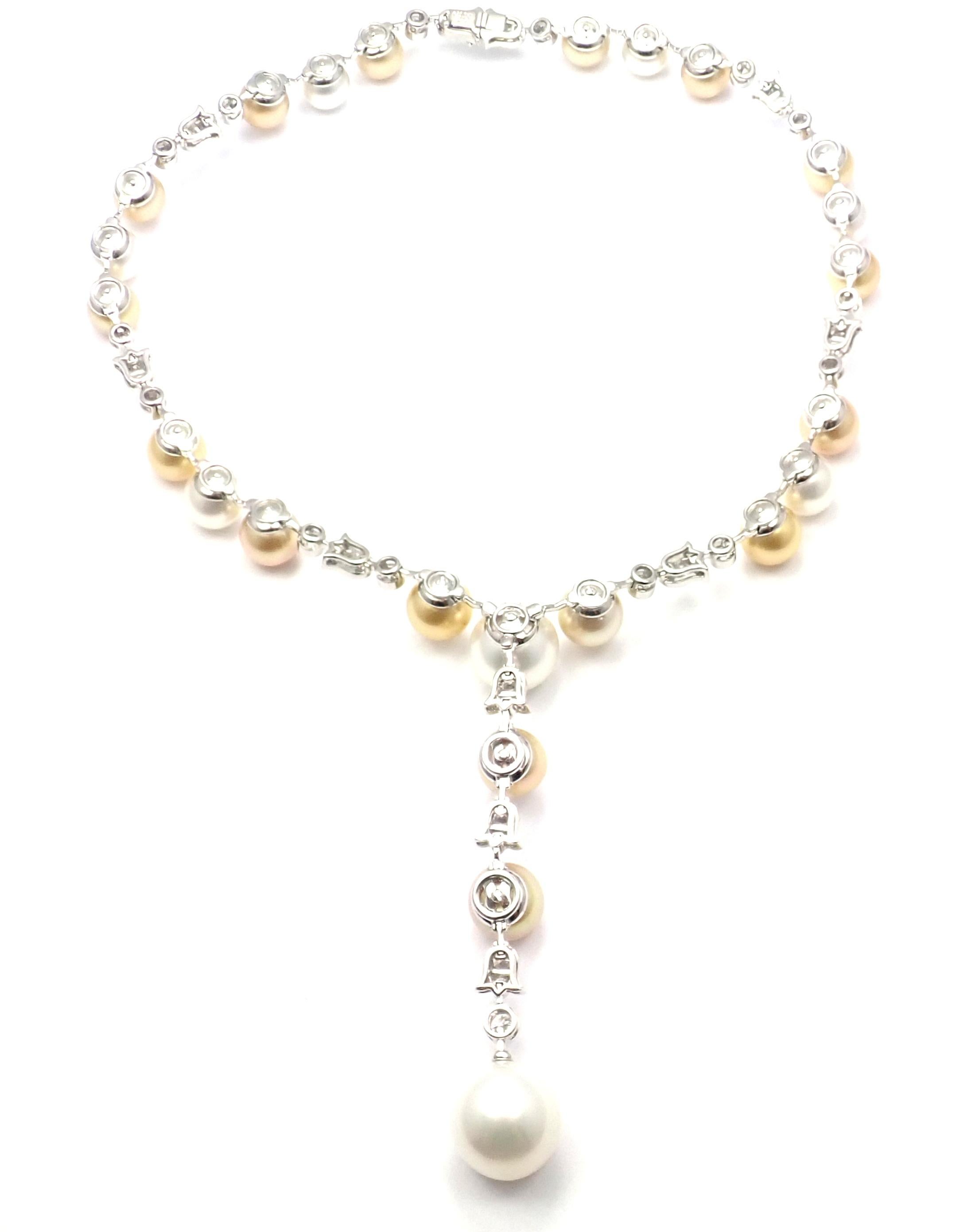 Cartier Halskette aus Platin mit Calin-Diamant-Tahiti- und Südsee-Perlen im Zustand „Hervorragend“ im Angebot in Holland, PA