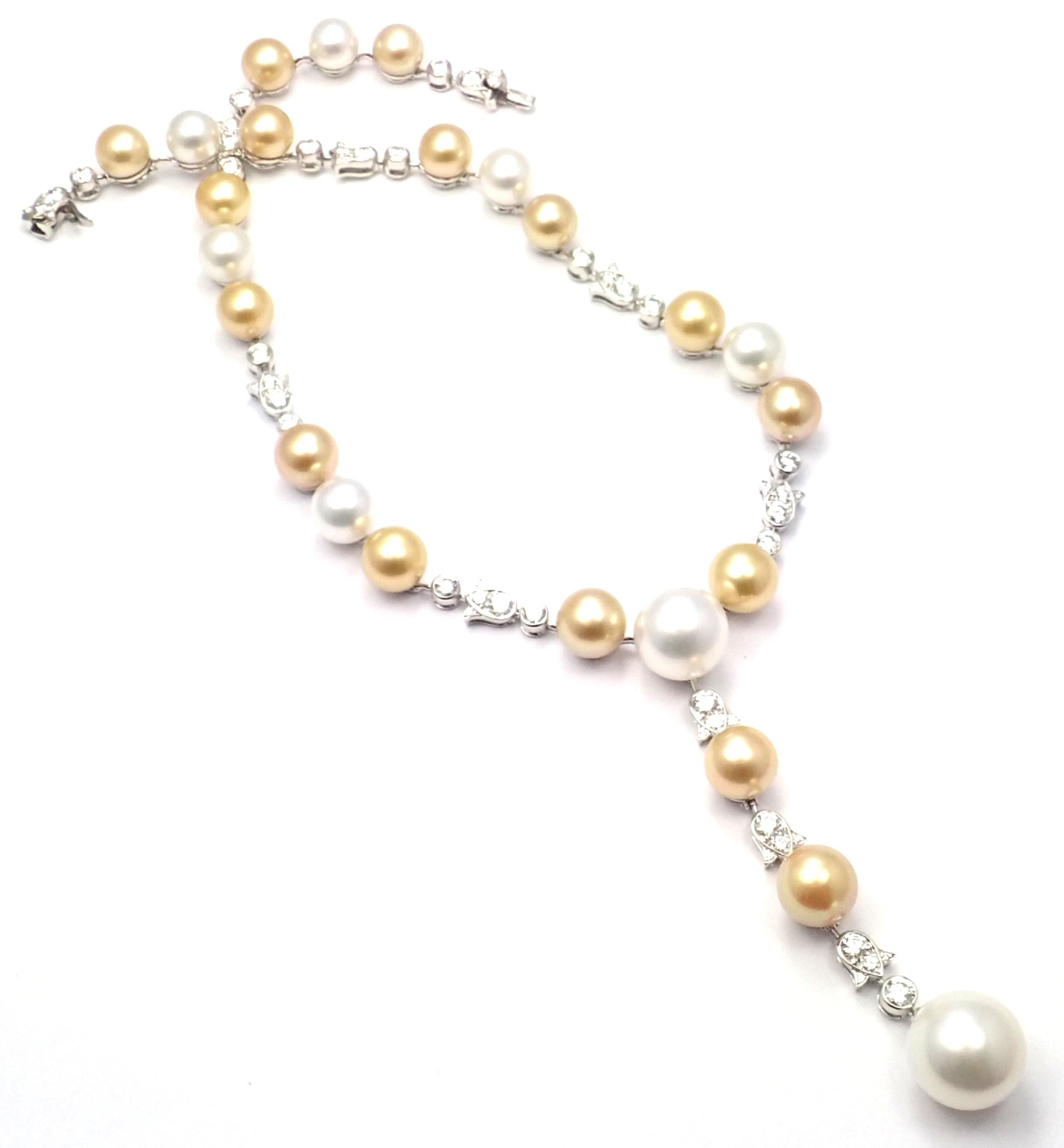 Cartier Halskette aus Platin mit Calin-Diamant-Tahiti- und Südsee-Perlen im Angebot 1