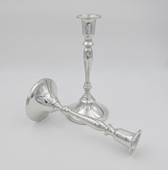 Cartier Candlesticks in Polished Pewter, Set of Two