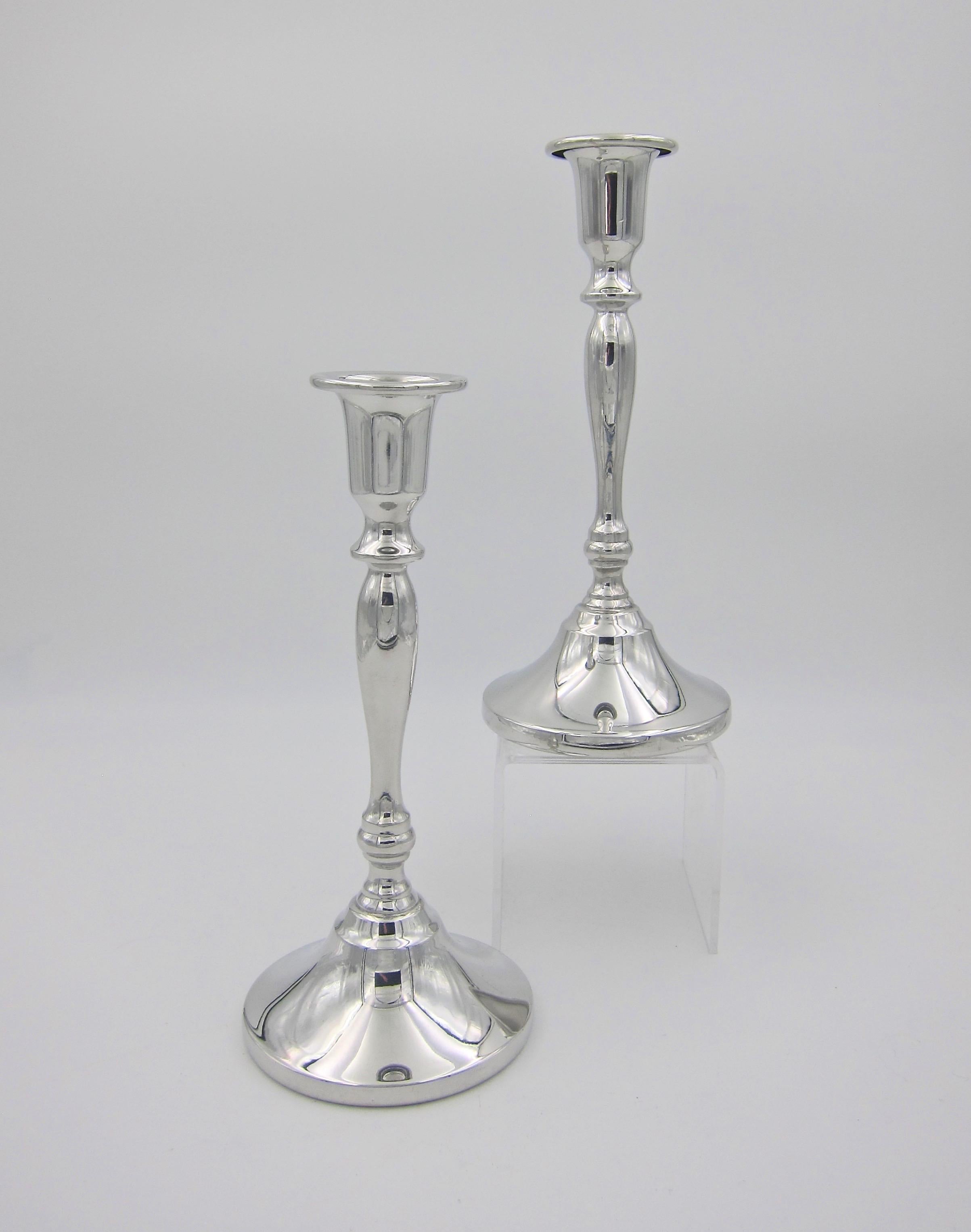Cartier Candlesticks in Polished Pewter, Set of Two 1