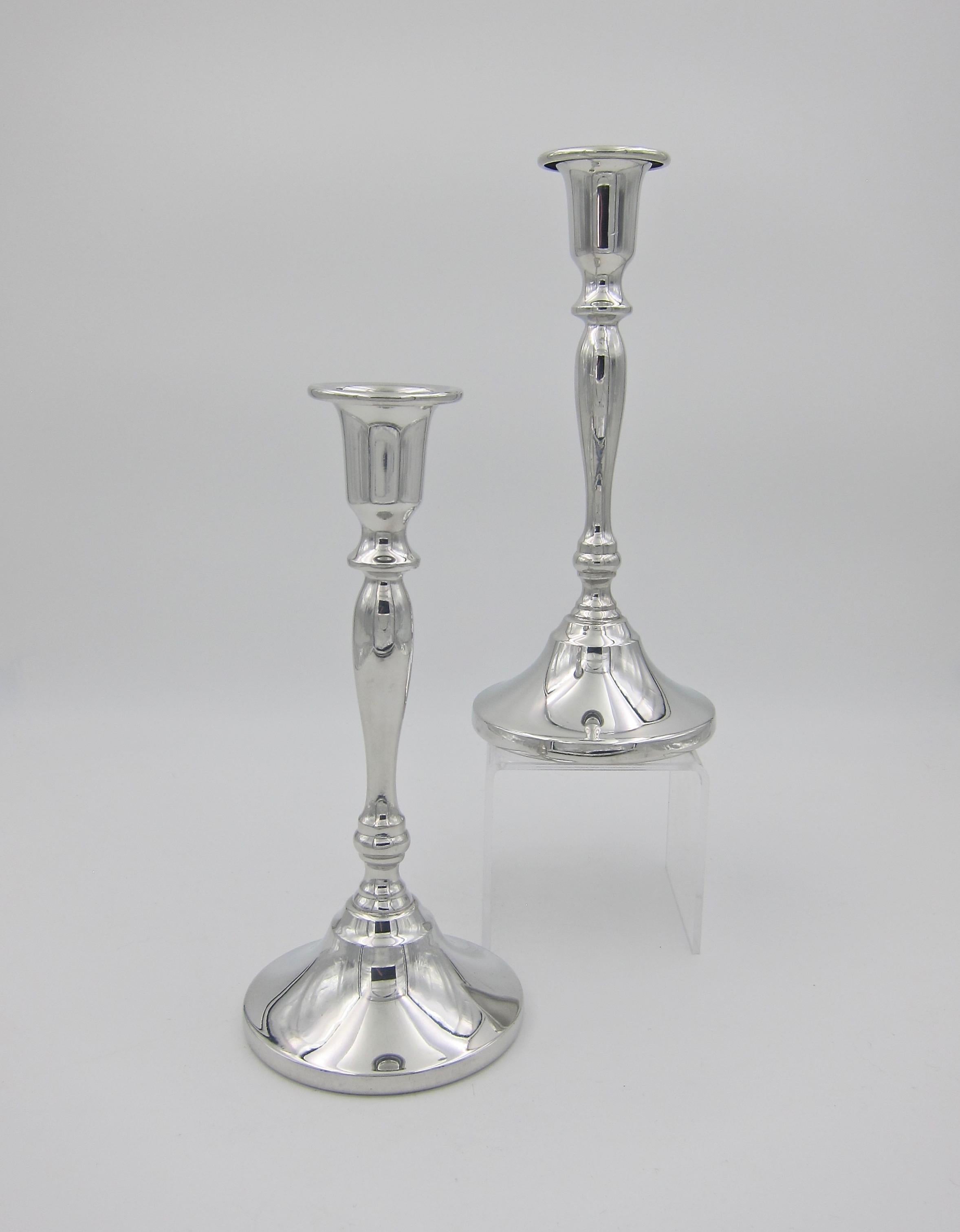 Cartier Candlesticks in Polished Pewter, Set of Two 2