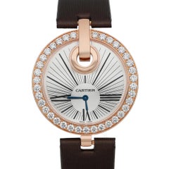 Cartier Captive 18k Rose Gold Diamond Silver Dial Ladies Quartz Watch WG600011