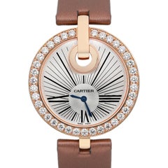 Cartier Captive 18k Rose Gold Diamond Silver Dial Ladies Quartz Watch WG600011