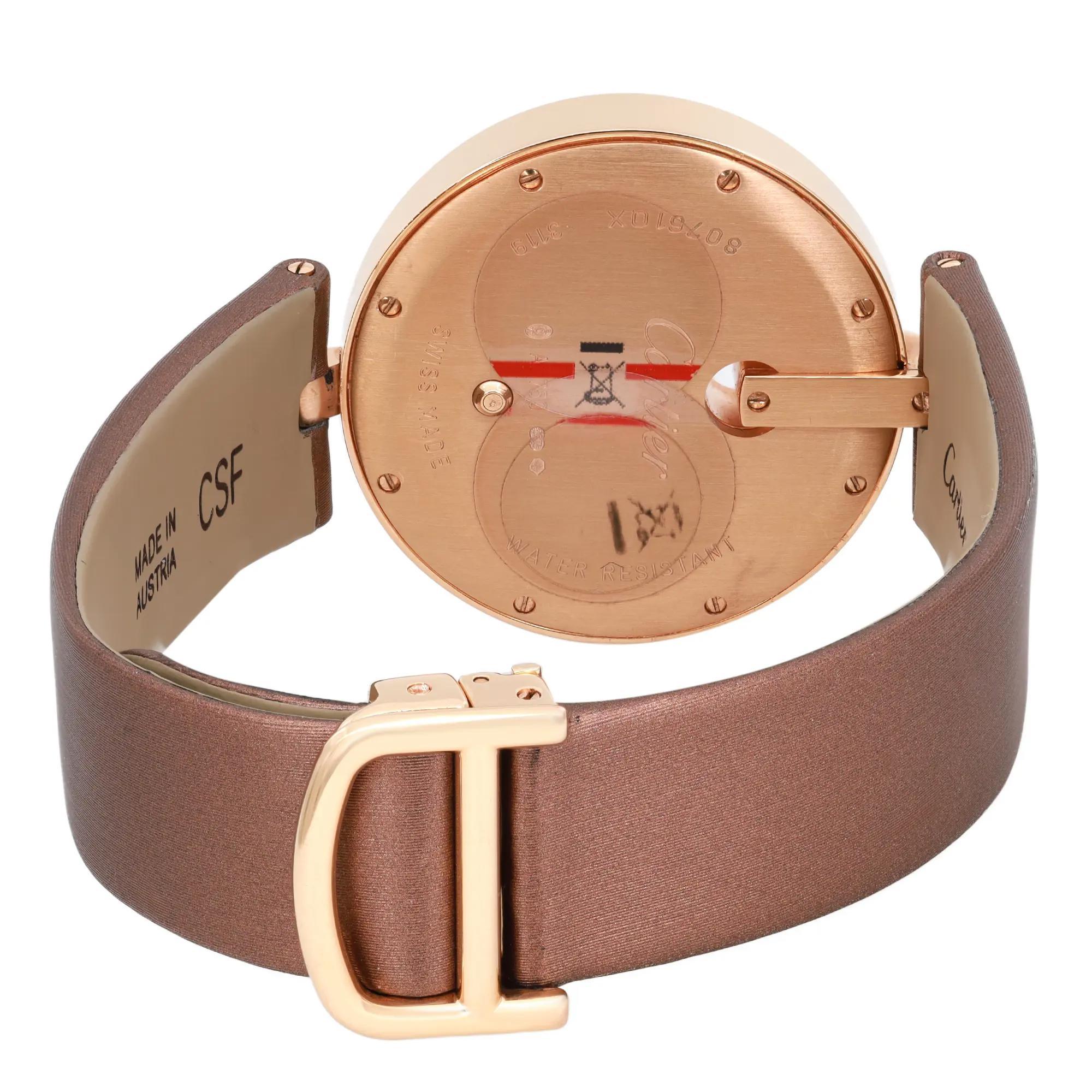 Cartier Captive 18k Rose Gold Diamond Silver Dial Ladies Quartz Watch WG600011 For Sale 1