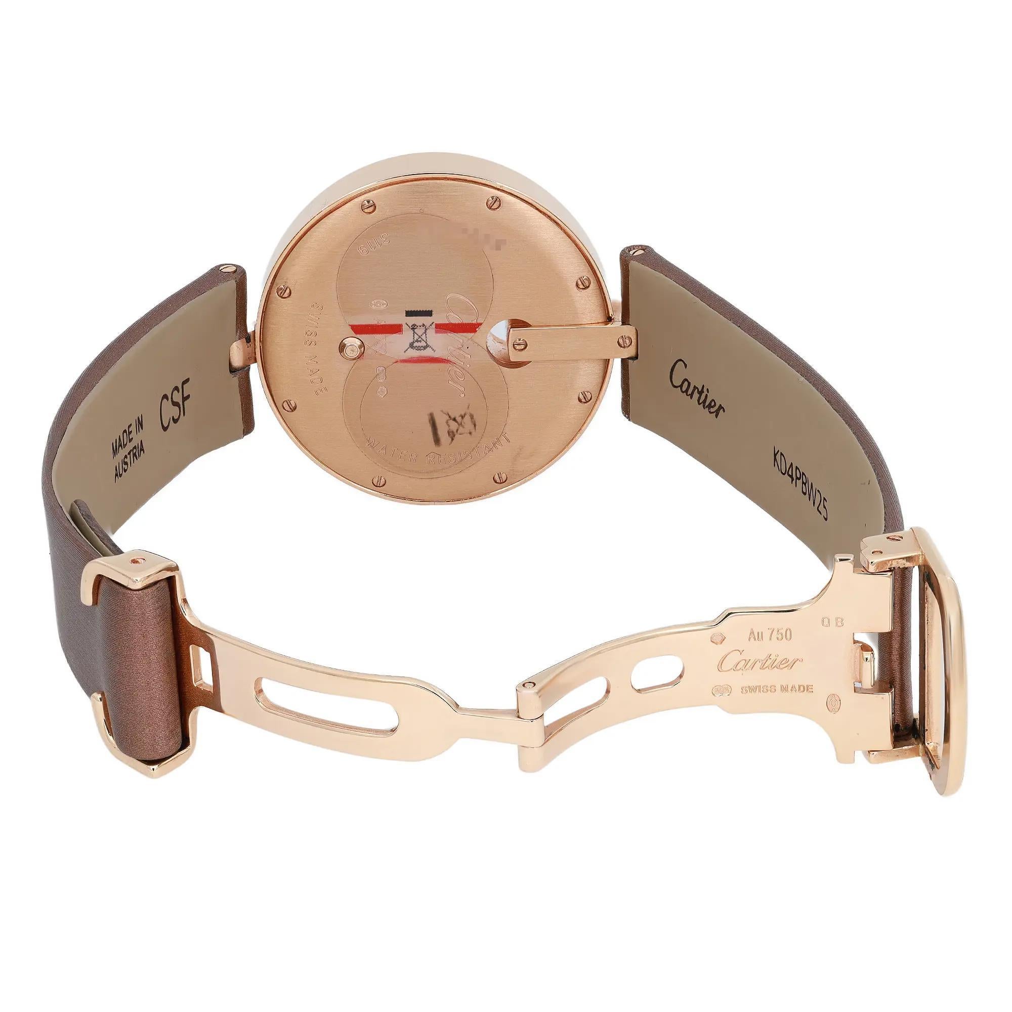 Cartier Captive 18k Rose Gold Diamond Silver Dial Ladies Quartz Watch WG600011 For Sale 2