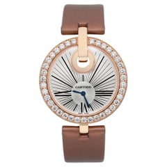 Cartier Captive 18k Rose Gold Diamond Silver Dial Ladies Quartz Watch WG600011