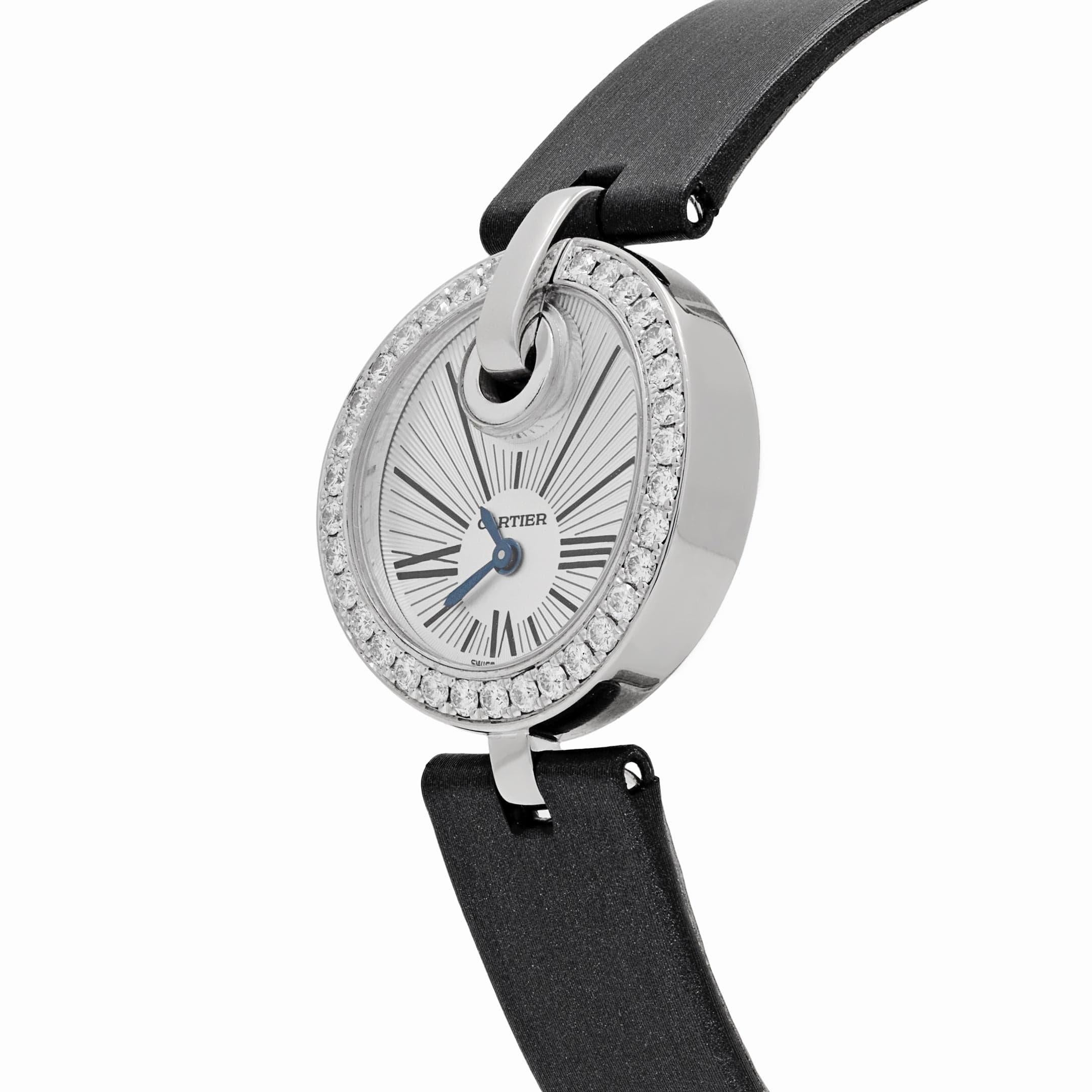 Round Cut Cartier Captive de Cartier WG600012 White Gold Quartz Silver Dial For Sale