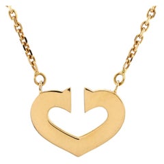 Cartier Carat Heart De Cartier Pendant Necklace 18K Yellow Gold