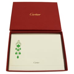 Juego de tarjeta y sobre Cartier Diseño de broche esmeralda Majorie Merriweather mogol