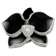 Cartier Caresse d' Orchidees Diamant-Onyx-Orchideenring