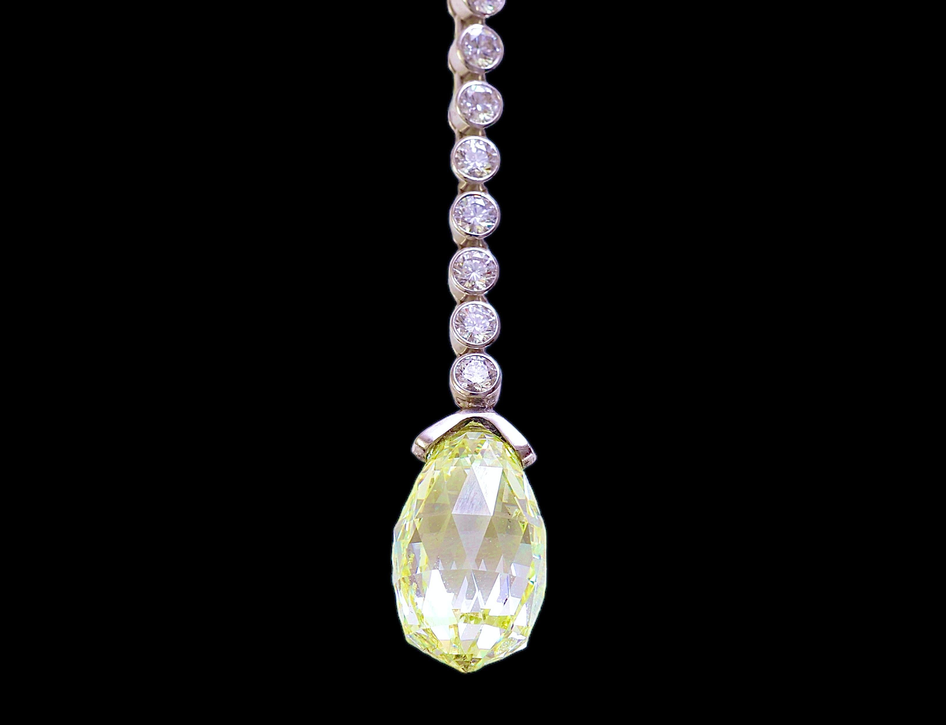 Cartier Caresse D'orchidee Platin-Ohrringe & Halskette  Gelbe und weiße Diamanten 2