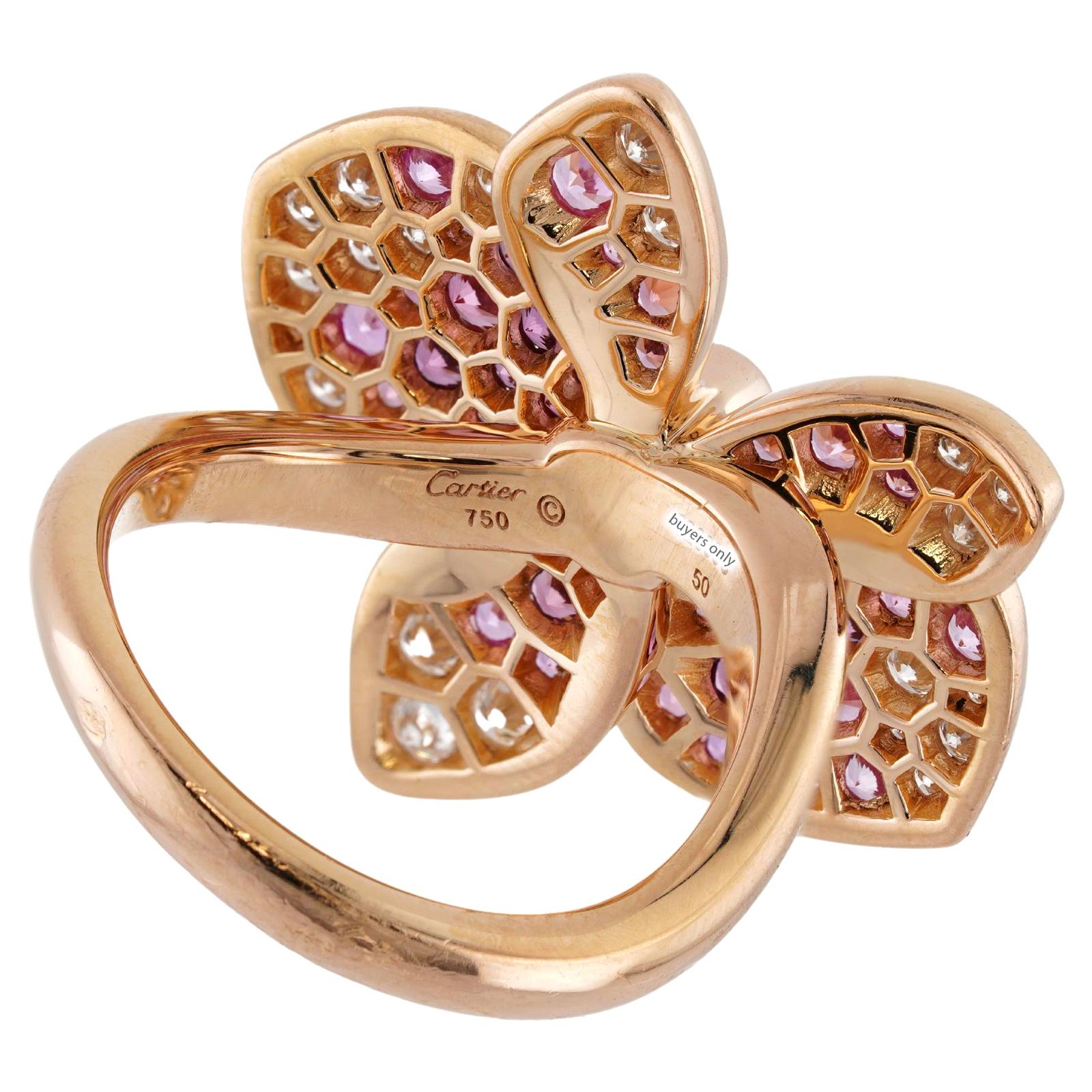 CARTIER Caresse D'Orchidees 18k Roségold Blumenring 2