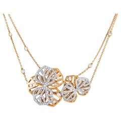 Cartier Caresse D’orchidées 18K Yellow and White Gold Diamond Necklace