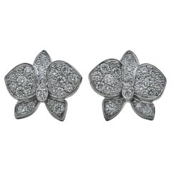 Cartier Caresse d'Orchidées de Cartier Earrings 18K White Gold Diamond