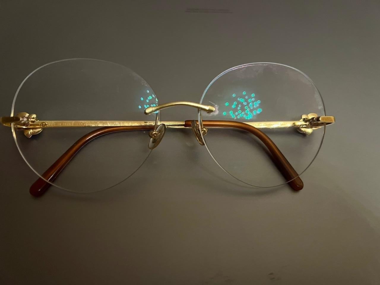 CARTIER Caresse d'Orchidées de Cartier Solid Gold 18K Eyeglasses For Sale 7