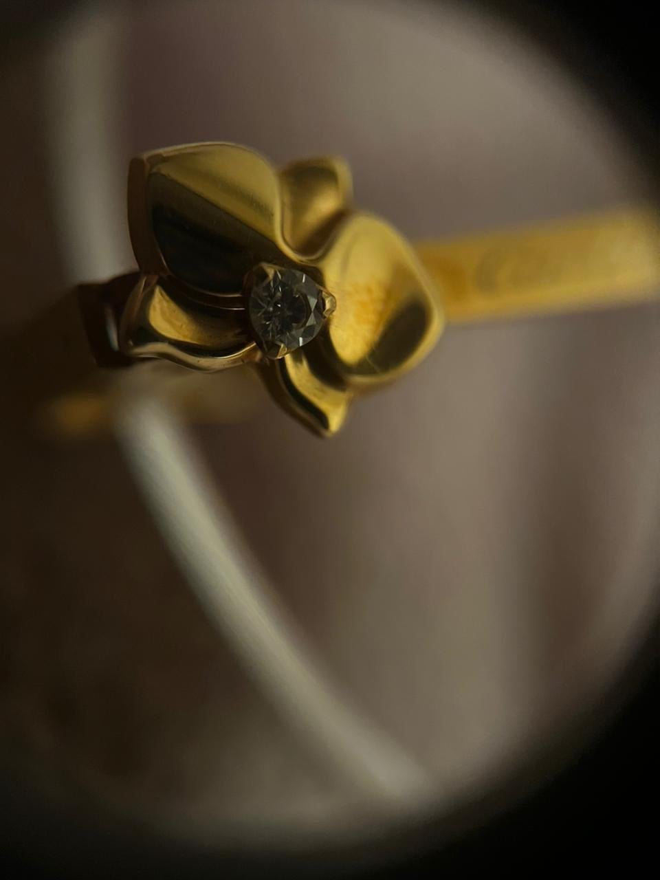 Brilliant Cut CARTIER Caresse d'Orchidées de Cartier Solid Gold 18K Eyeglasses For Sale