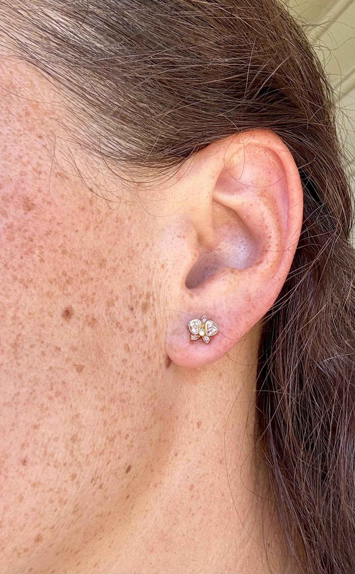 Orecchini Cartier Caresse d'Orchidees con diamanti e zaffiri rosa in oro rosa 18 carati in vendita 7