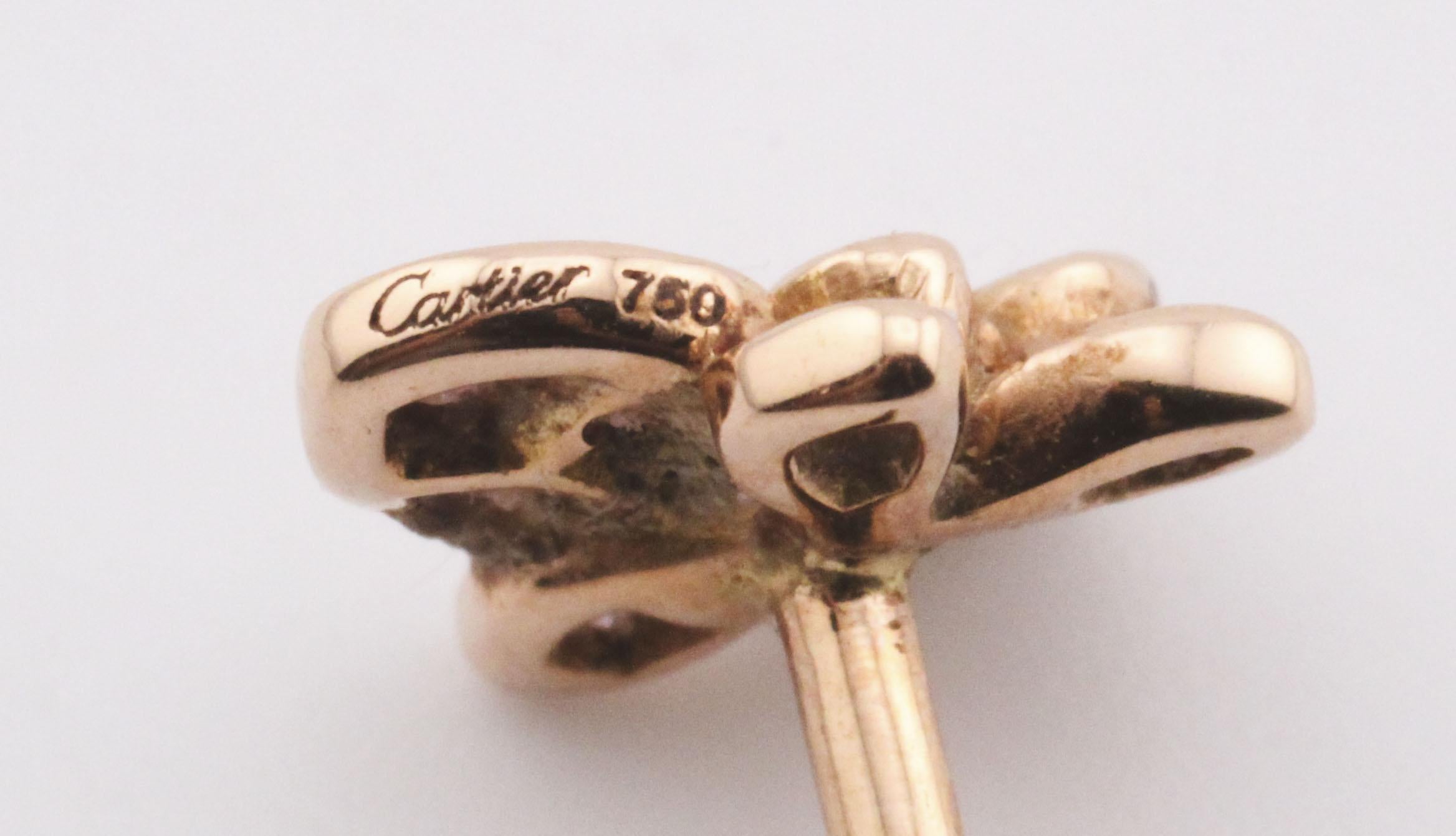 Orecchini Cartier Caresse d'Orchidees con diamanti e zaffiri rosa in oro rosa 18 carati in vendita 3