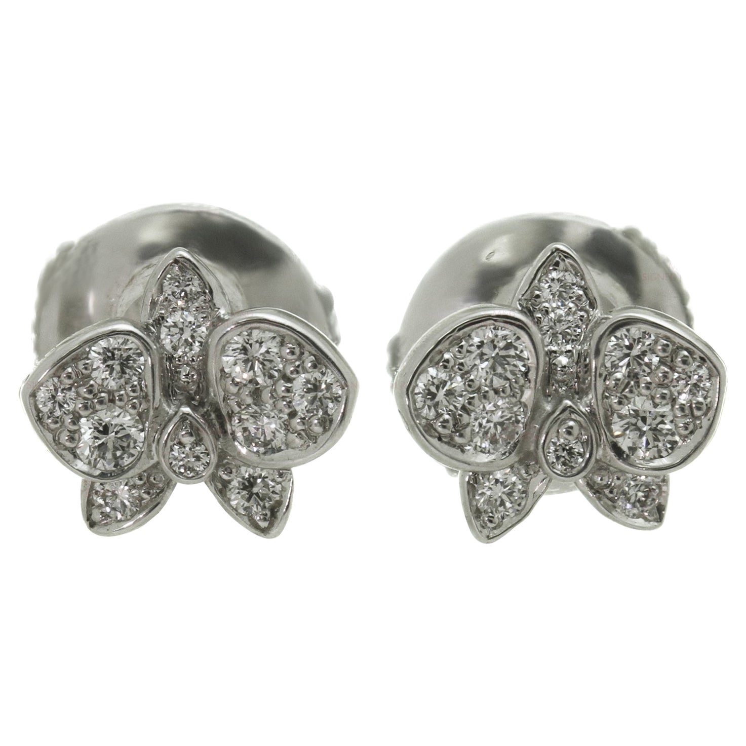 Cartier Caresse D
Orchidees Diamond White Gold Mini Model Stud Earrings