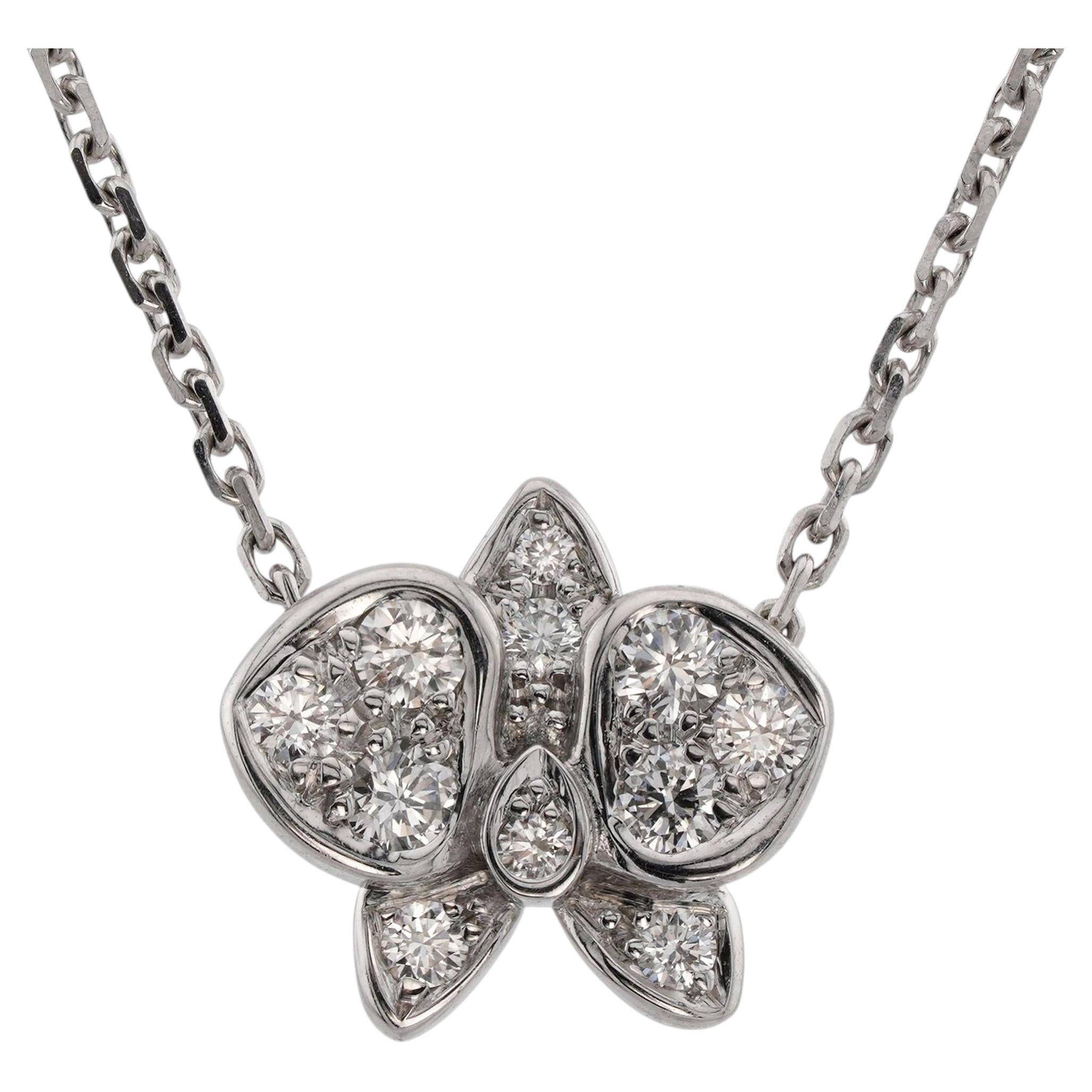 CARTIER Caresse d'Orchidees Diamond White Gold Necklace