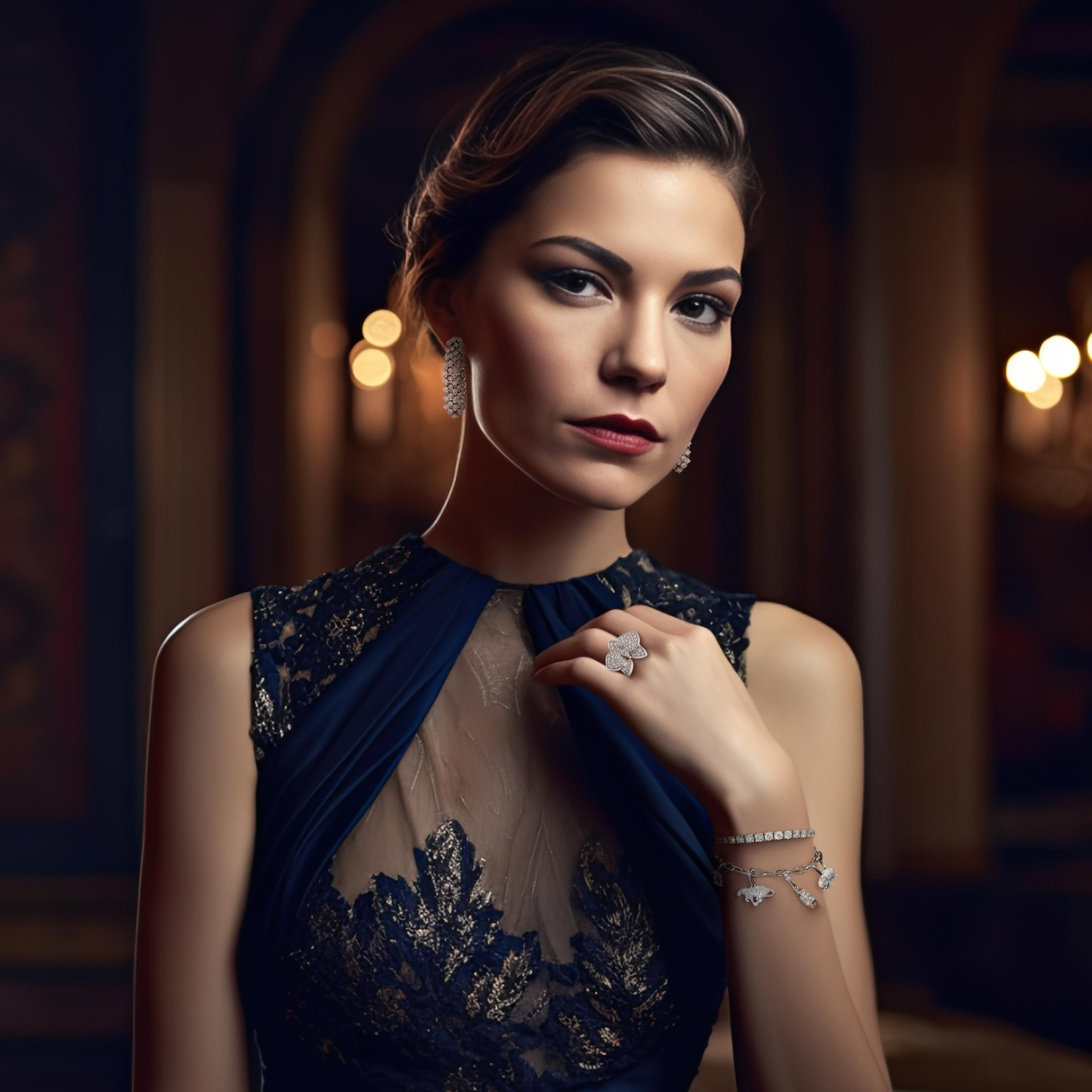 Cartier Caresse D'orchidées Orchid Flower Diamond Gold Cocktail Ring en vente 6