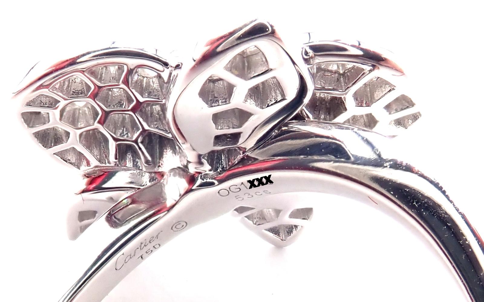 Cartier Caresse D'orchidées Orchid Flower Diamond White Gold Ring For Sale 1