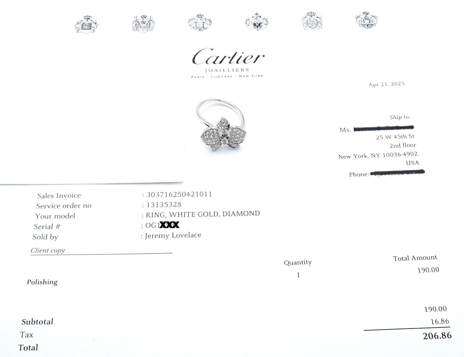 Cartier Caresse D'orchidées Orchid Flower Diamond White Gold Ring For Sale 3