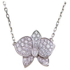 Cartier Caresse d'Orchidées par Cartier Diamond 18K White Gold Pendant Necklace