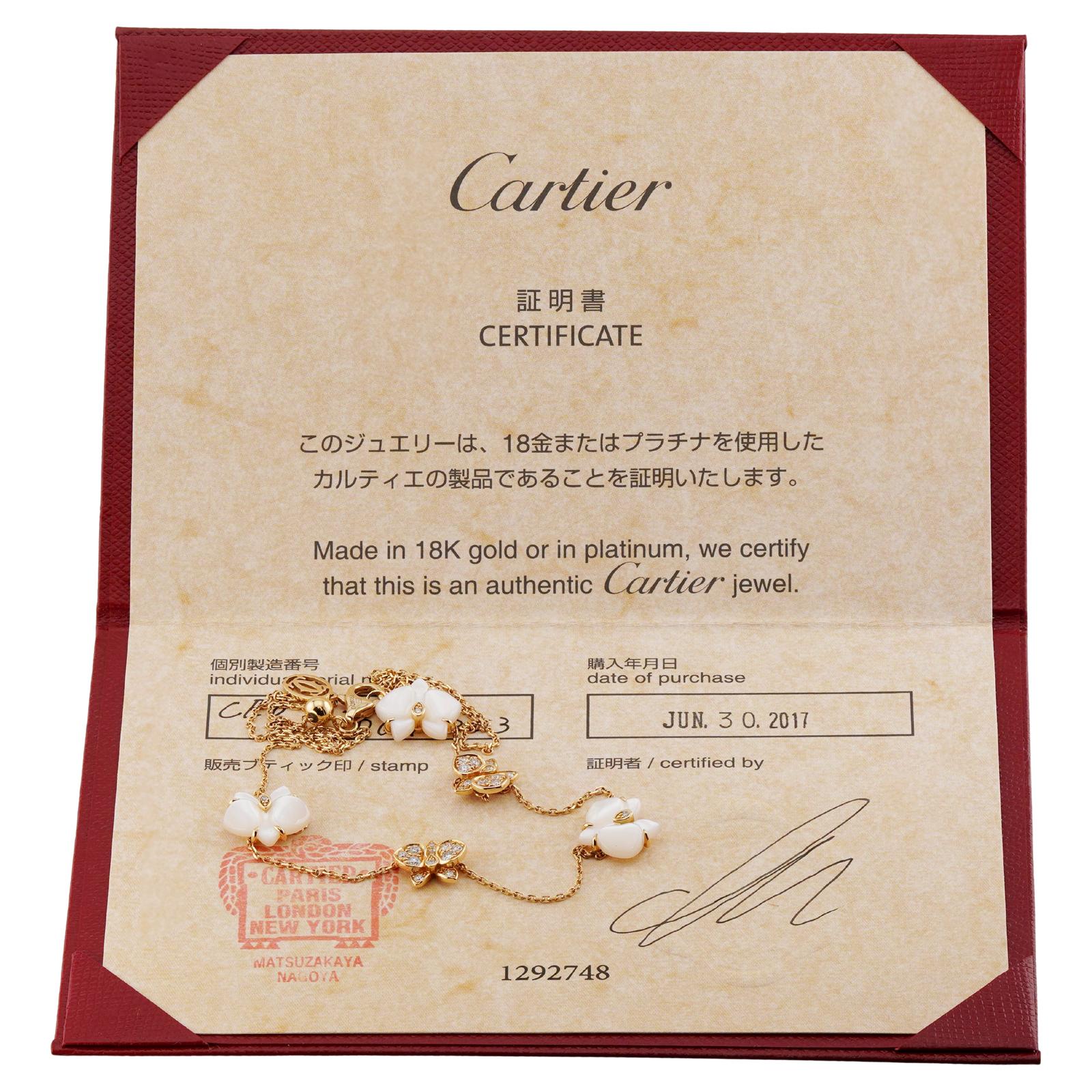 CARTIER Caresse d'Orchidées par Cartier Perlmutt-Diamant-Halskette im Zustand „Hervorragend“ in New York, NY