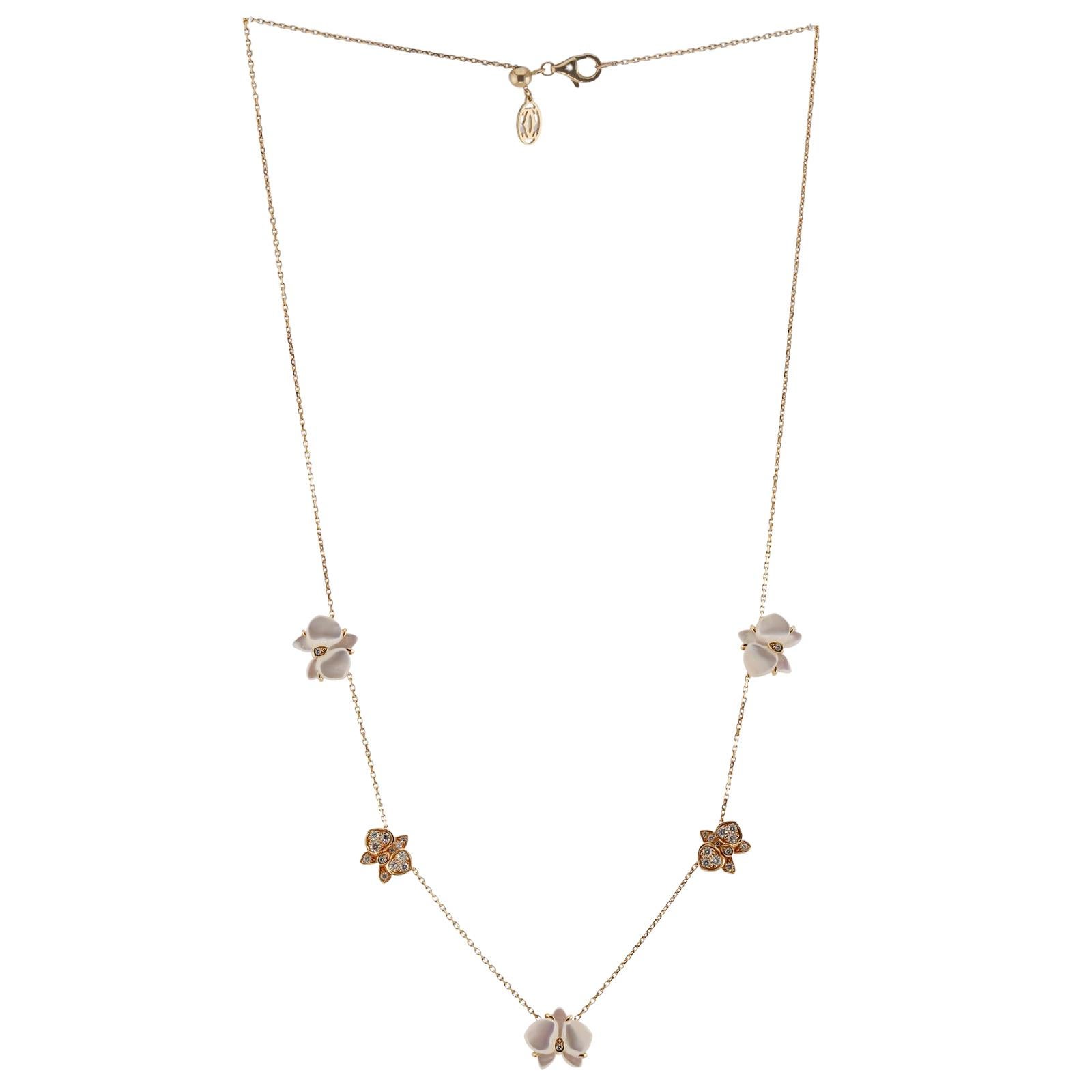 CARTIER Caresse d'Orchidées par Cartier Perlmutt-Diamant-Halskette Damen