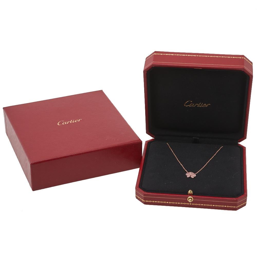 Cartier Caresse d'Orchidees par Diamond Pink 18K Rose Gold Necklace In Good Condition In Dubai, Al Qouz 2