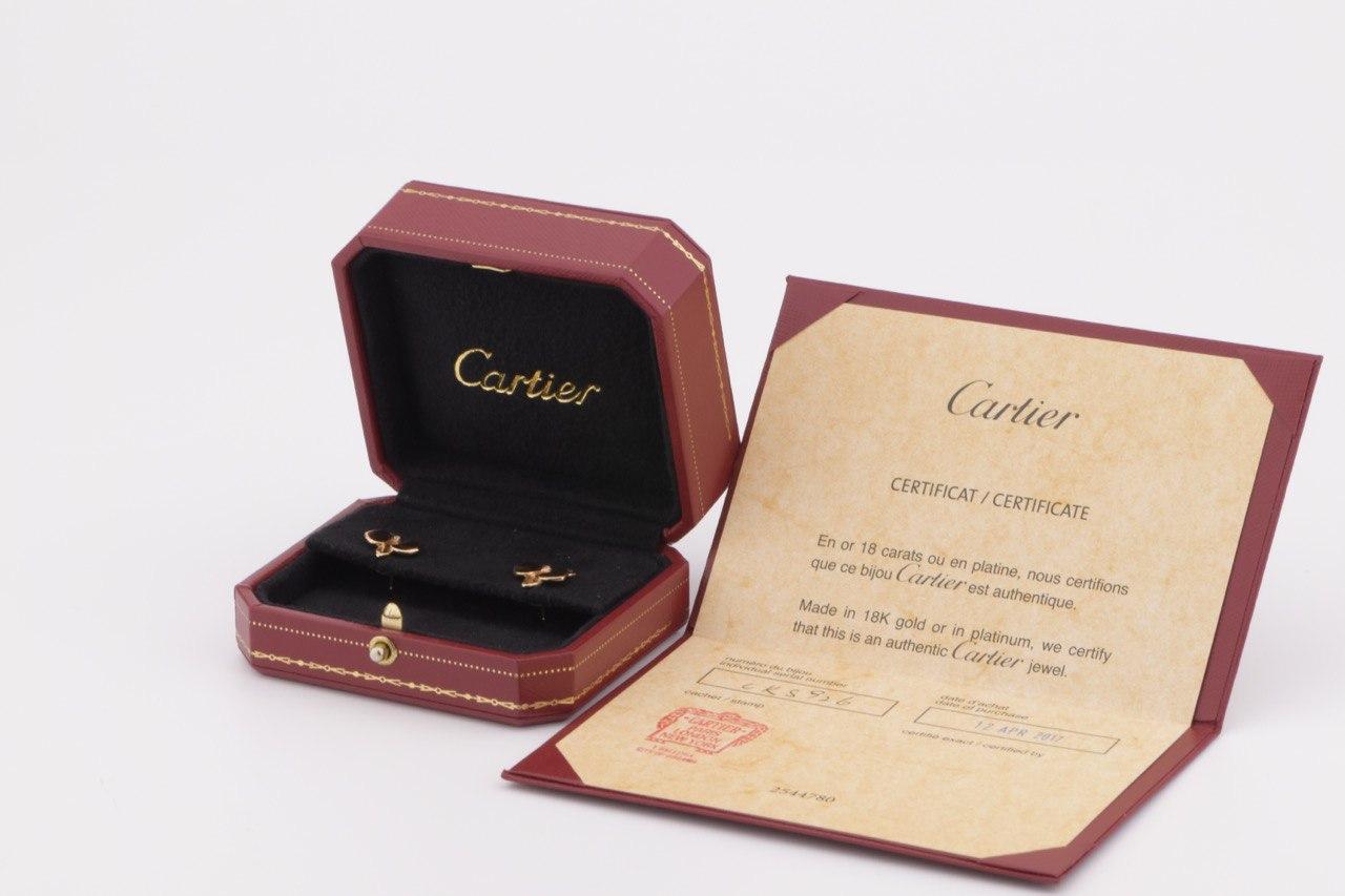 Cartier Caresse D’orchidées Par Rose Gold Diamond Earring In Excellent Condition In Banbury, GB