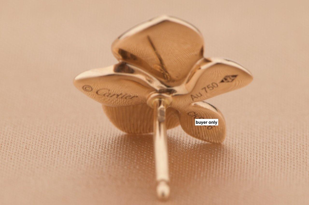 Women's or Men's Cartier Caresse D’orchidées Par Rose Gold Diamond Earring