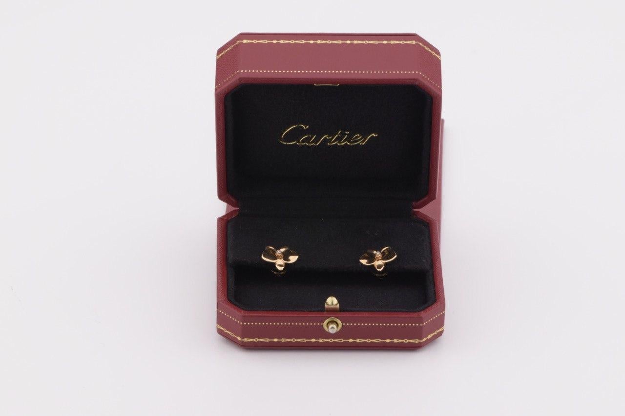 Cartier Caresse D’orchidées Par Rose Gold Diamond Earring 1
