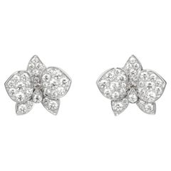 Cartier Caresse D’orchidées Par White Gold Diamond Earring